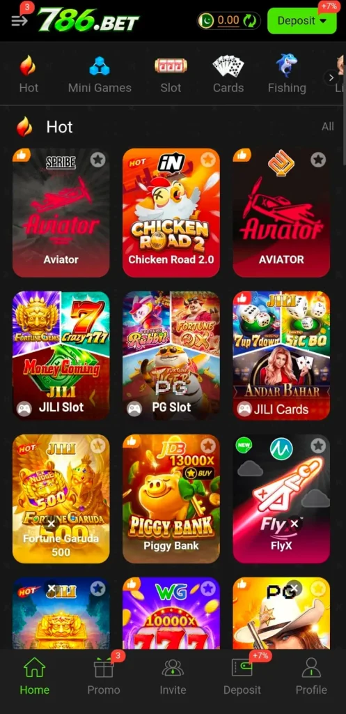 786Bet Game interface screenshot image.