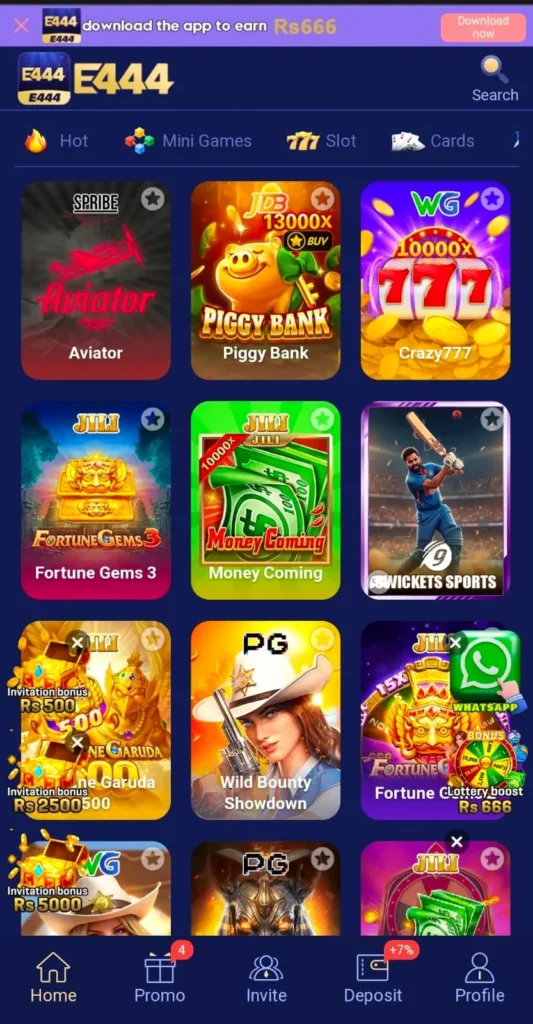 E444 Game interface screenshot image